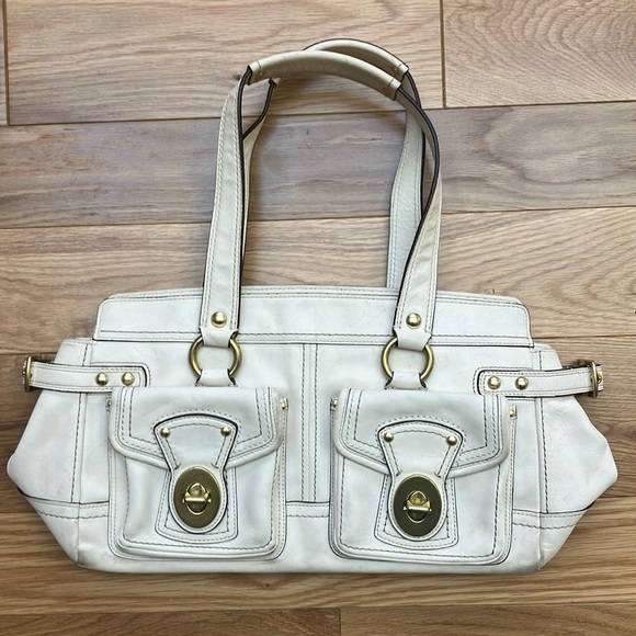 Coach Handbags - COACH Legacy Ivory Leather Satchel Limited Edition Vintage F13130